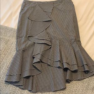 Intermix black & white gingham ruffled skirt